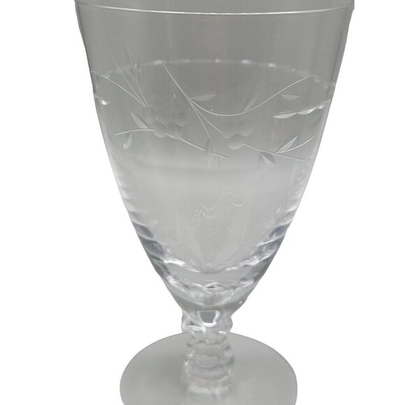 Fostoria Iced Tea Glass 1950s Etched Crystal Drinkware 6" Vintage Glassware - Picture 5 of 9